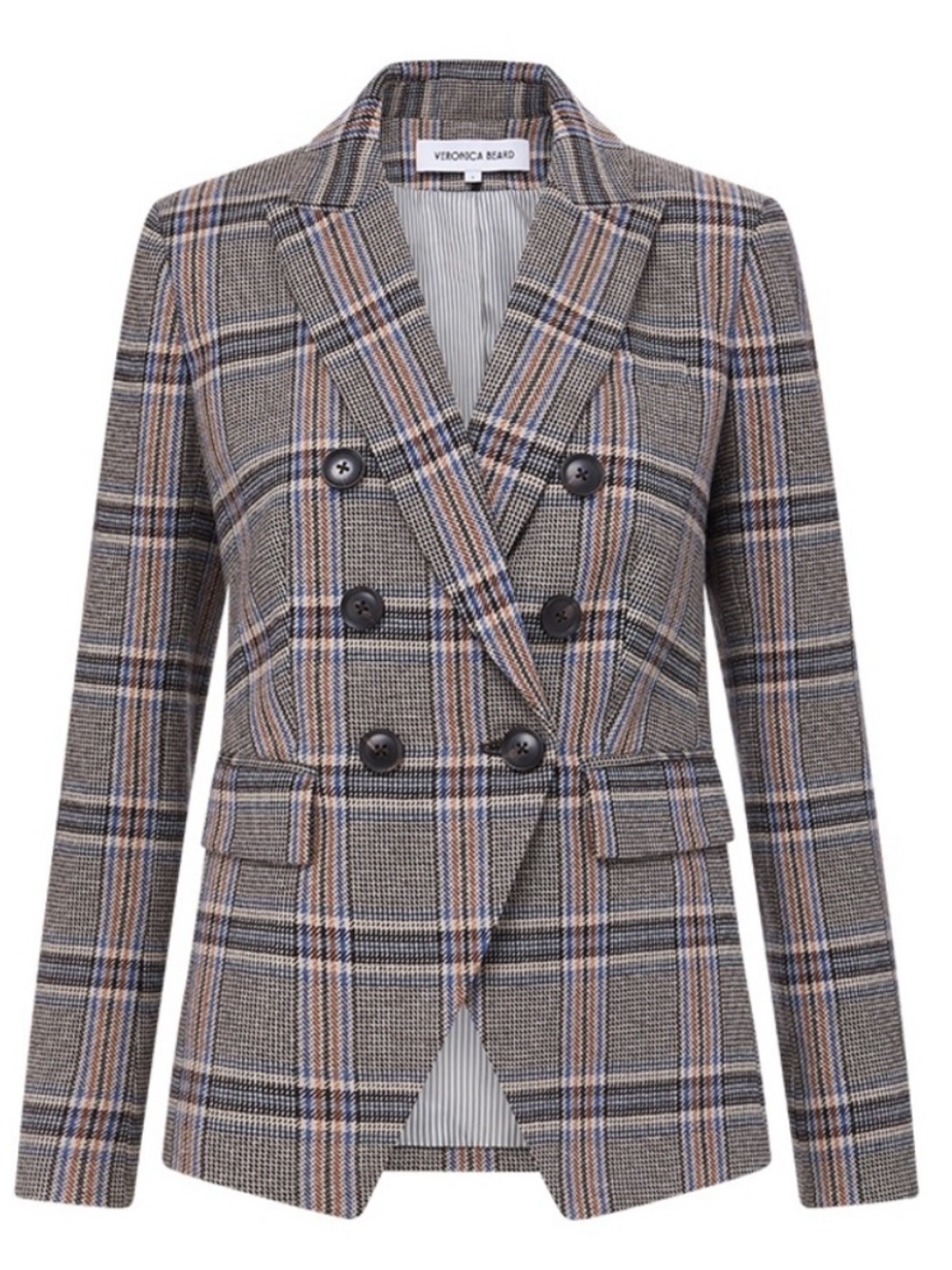 $798 Veronica Beard Miller luxe multi color Plaid Dickey Jacket Sz 14